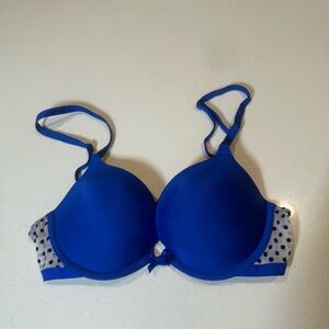 Victoria's Secret Blue Bra with Polka Dot Detail